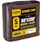Core Tarps Tarp, 100 ft L x 0.5 mm H x 50 ft W, 5 Mil, Brown/Black, Polyethylene CT-502-50X100 - alternate 1